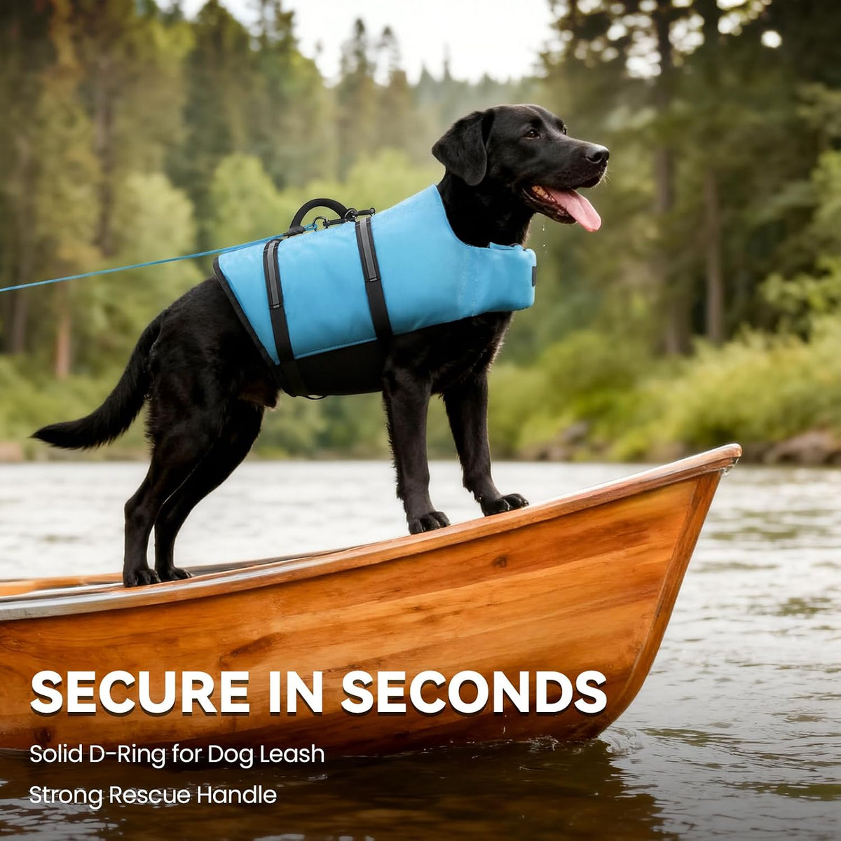 Dog Life Vest Rip Stop Dog Swim Vest, S, Blue